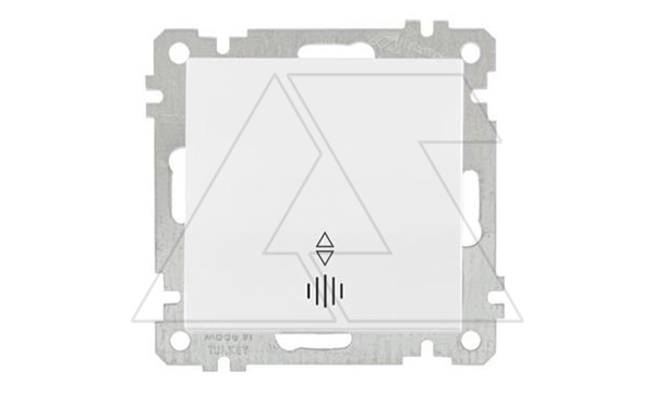 21 - Переключатель на два направления с подсветкой, пруж. зажимы, белый