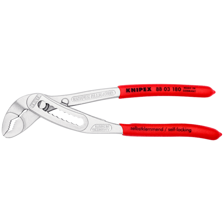 Клещи переставные ALLIGATOR®, 42 мм (1 1/2"), под ключ 36 мм, L-180 мм, Cr-V, хром., обливные рукоят