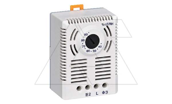 Гигростат NT 82-F механический 35-95% влажности, 20DC 20W, 250VAC 5А, 1 перекл. контакт, винт клемма, на дин-рейку