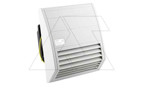 Вентилятор с фильтром EFF c решеткой снизу 16Вт, 70м3/ч, 230VAC, габариты 226x209x139мм, вырез 176x176мм, IP55, RAL7035