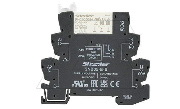 Реле интерфейсное RNC1CO024 с колодкой SNB05-E-B, винтовой зажим, 1CO, 6A(250VAC), 48VAC/DC, LED, W=6.2mm