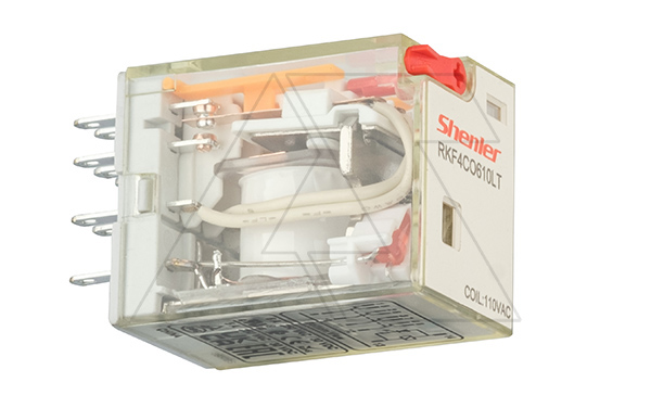 Реле RKF4CO610LT, 4CO, 6A(250VAC/30VDC), 110VAC, мех. индикация, тест-кнопка с блокировкой, LED