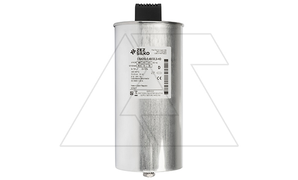 Конденсатор CSADG-0,48/33,3-HD, трехфазный, 33,3kVAr(480VAC), 28kVAr(440VAC), MKP заполненный газом, клеммник S=25mm², тяжелый режим, IP20