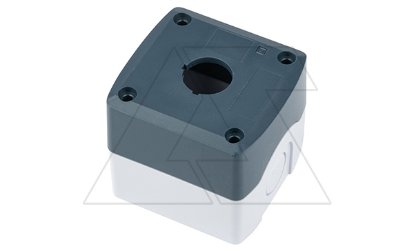 Корпус для поста кнопочного, пластик, серый/черный, 71x71x65,5mm, 1 место, IP65