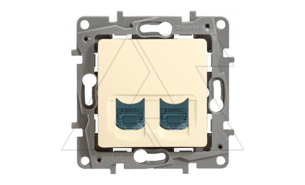 Etika - Розетка 2хRJ-45 UTP CAT6 (сл.кость)