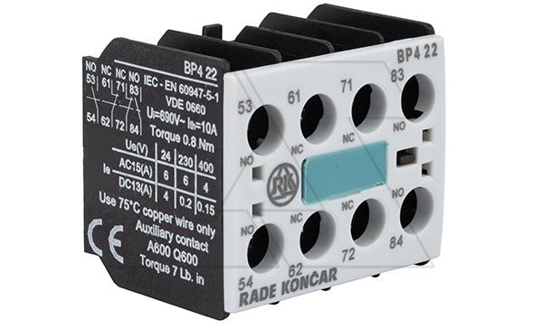Блок-контакт вспом. BP4 22, 6A(230VAC), 2NO+2NC, фронт. монтаж, для CNN 9_70
