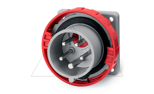 Разъем пром. силовой CEE встраиваемый, штекер, с перекл. чередования фаз 32A, 3P+N+E 6h, 346_415VAC 50/60Hz, уст. 75x75mm, IP66/IP67/IP69, серия OPTIM