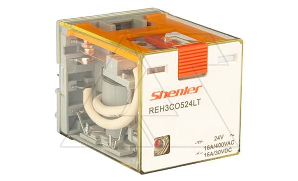 Реле REH3CO524LT, 3CO, 16A(400VAC/30VDC), 24VAC, мех. индикация, тест-кнопка, LED