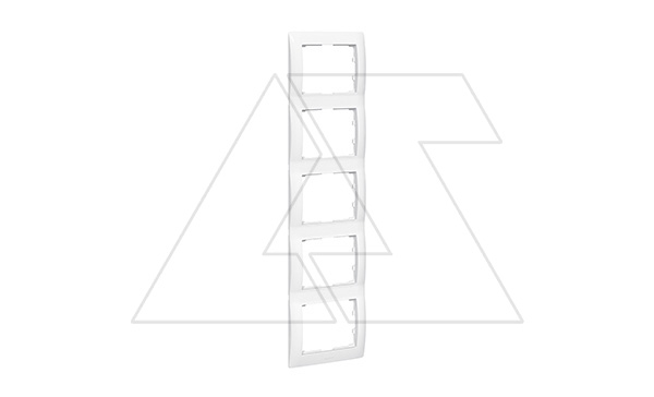 Galea Life - Рамка на 5 постов вертикальная, White