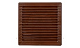 Решетка вентиляционная с косыми ламелями, с сеткой, квадратная, 172х172мм, с выводом 140x140мм, пластик, коричневый (стикерованный) от интернет-магазина amperkin.by