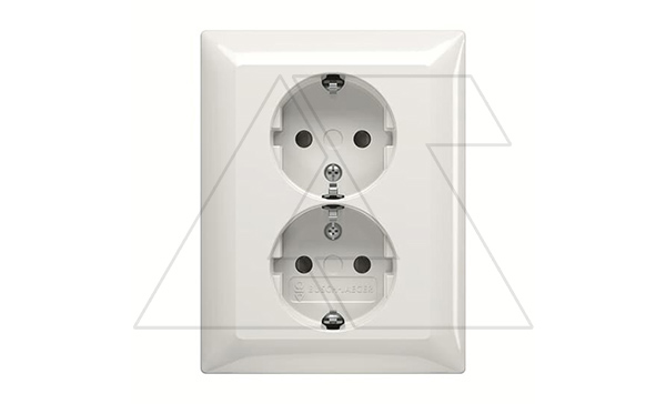 Basic 55 - Розетка 2x2P+E нем. стд. (белый, блистер)