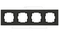 Rita - Рамка 4 поста, горизонтальный монтаж, черный мат от интернет-магазина amperkin.by