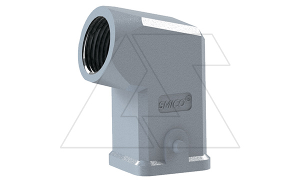 Корпус разъема, размер H3A, кабельный, угловой ввод M20, металл, IP65, RAL 7037