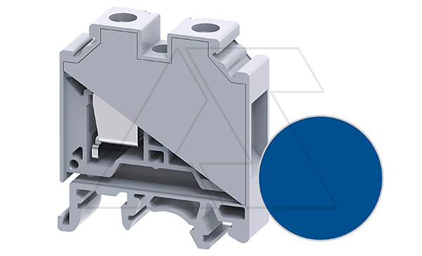 Клемма проходная CTS16UBU /12x43mm, винтовая, 2 присоед., 16mm2, 76A, 1000V, синяя
