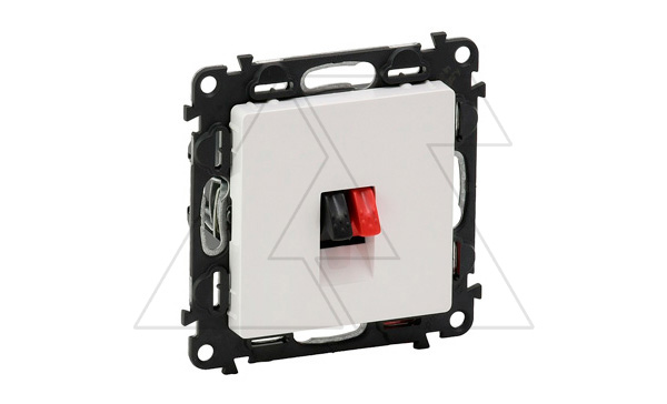 Valena Life - Розетка одиночная для акустических систем с пружинными зажимами, белая (инд. упаковка)