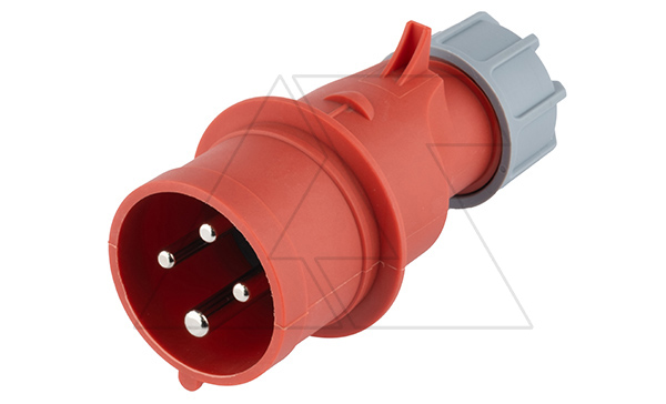 Разъем пром. силовой CEE кабельный, штекер, 16A, 3P+E 6h, 380_415VAC 50/60Hz, IP44, серия Hexie