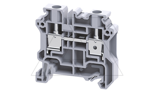 Клемма проходная CY6 /8x50mm, винтовая, 2 присоед., 6(max 10)mm2, 41A, 1000V, серая