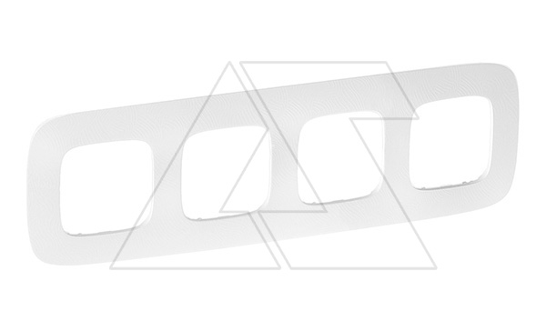 Valena Allure - Рамка 4 поста верт/гориз, тиснение белое