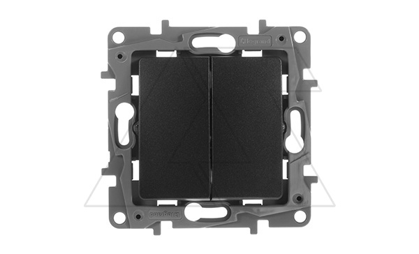 Etika - Переключатель на 2 направления двухклавишный (антрацит)