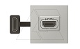 Mosaic - Розетка HDMI 1.4, тип А, 2М, шнур 15см. с соединителем, алюминий от интернет-магазина amperkin.by