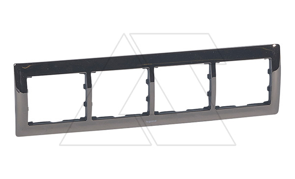 Galea Life - Рамка Metallic на 4 поста горизонтальная, Black Nickel