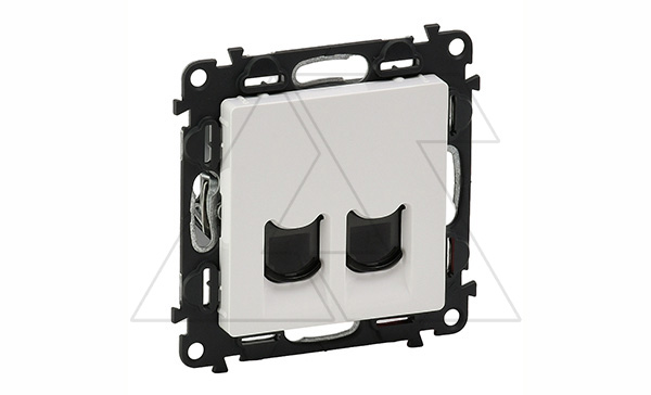 Valena Life - Розетка телеф. 2хRJ 11 4 конт., белая (инд. упаковка)