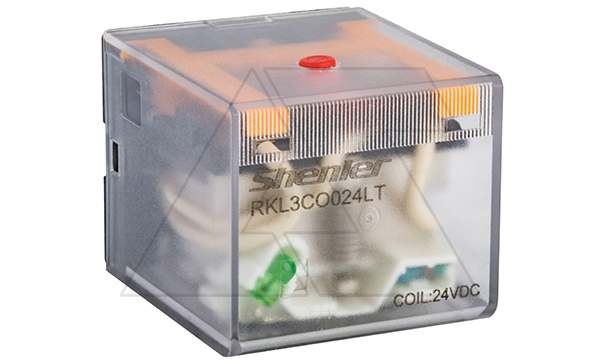 Реле RKL3CO024LT, 3CO, 10A(250VAC/30VDC), 24VDC, мех. индикация, тест-кнопка с блокировкой, LED