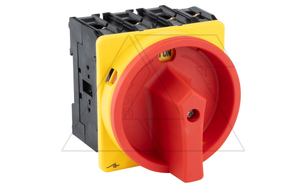 Выключатель нагрузки UKP5-463Z, 3Р+N, 63А(AC21), 440VAC, 22kW(AC23A), красная блокируемая рукоятка, монтаж на din-рейку/панель, IP20 (контакты), IP65