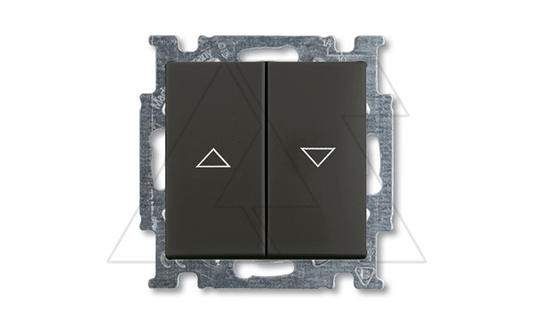 Basic 55 - Выключатель для управления рольставнями двойной (шато-черный)