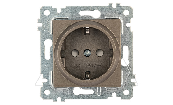 Rita - Розетка 2P+E, защ. шторки, антрацит