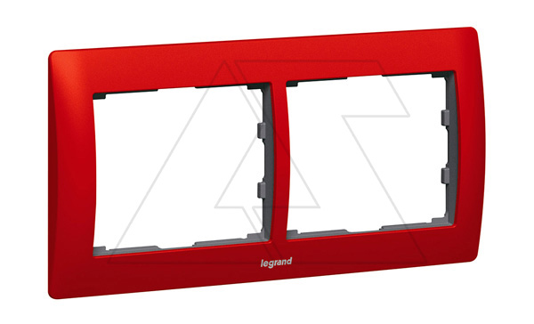 Galea Life - Рамка Metallic на 2 поста горизонтальная, Magic Red