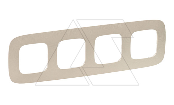 Valena Allure - Рамка 4 поста верт/гориз, тиснение бежевое