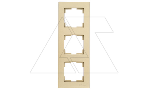 Rita - Рамка 3 поста, вертикальный монтаж, золото доре