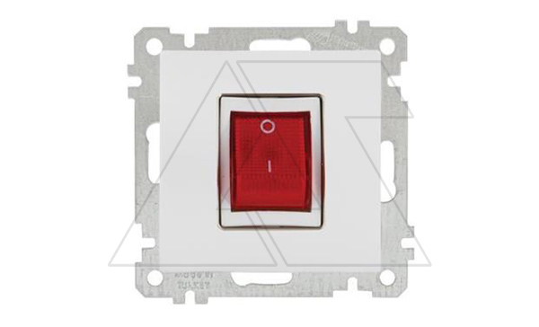 21 - Выключатель отопителя, винт. зажимы, белый