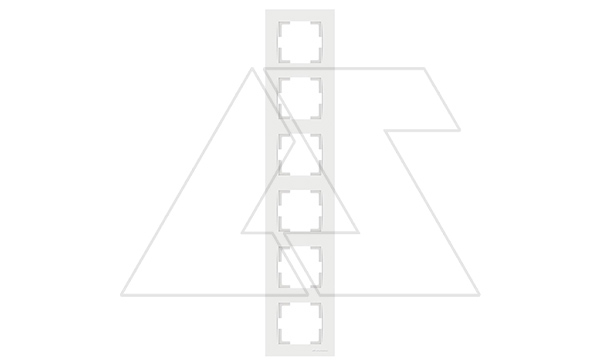 Rita - Рамка 6 постов, вертикальный монтаж, белый