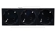 Mosaic - Розетка тройная, 3х2P+E, 6М,  защ. шторки, пруж. зажимы, со смещением контактов 45°, черная от интернет-магазина amperkin.by