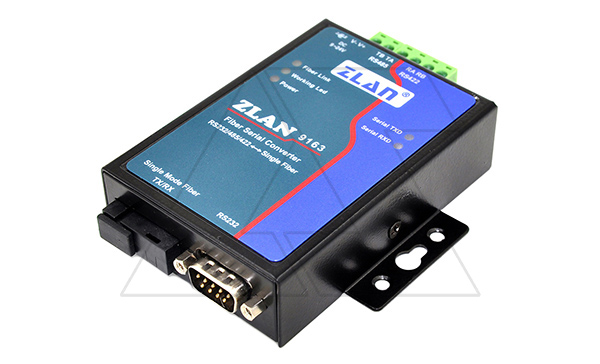 Оптоволоконный преобразователь ZLAN9163-3 (используется совместно с ZLAN9163-5), RS-232/485/422 в одномодовое оптоволокно,full duplex, разъем SC, до 2