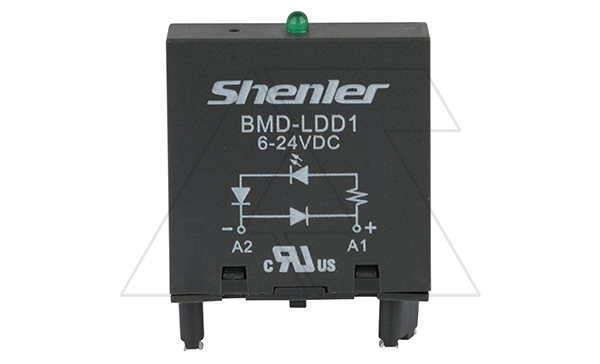 Модуль BMD-LDD1, зеленый LED+диод, 6_24VDC, поляризация +А1/-А2, черный, для STB14, SEB11-E, SUB*-E, GZP8, GZP11, MT 78 740(745)