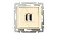 Valena - Розетка с 2-мя коннекторами USB Type A, сл.кость (инд. упаковка) от интернет-магазина amperkin.by