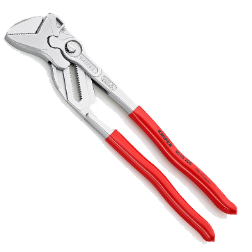 Клещи переставные - гаечный ключ, 60 мм (2 3/8"), L-300 мм, Cr-V, хром., обливные рукоятки (KNIPEX)