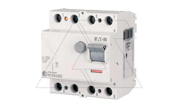 УЗО HNC-63/4/003, 4P, 63A, 6kA, 30mA, тип АC, 4M