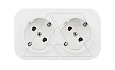 Quteo - Розетка двойная 2x2P+E, накладной монтаж, винт. зажимы, со смещением контактов 45°, белая от интернет-магазина amperkin.by