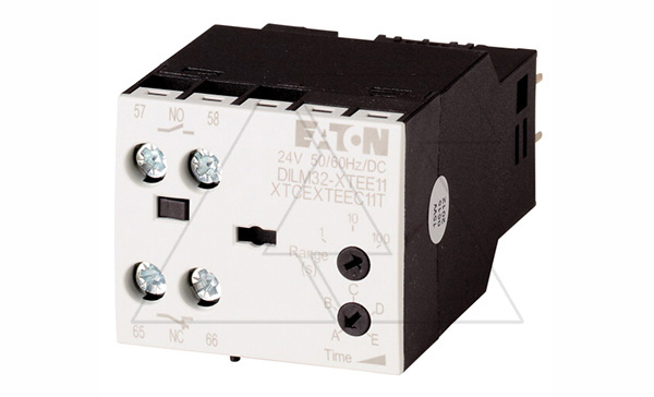 Блок-контакт вспом. с задержкой на вкл. DILM32-XTEE11(RA24), 1NO+1NC, 3A(230VAC), 0_100s, фронт, 24VAC/DC, для DILM7_38, DILA, DILM(F/P)_32/45