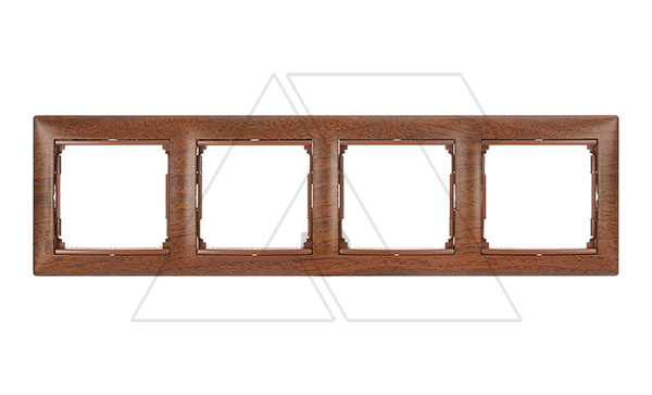 Valena - Рамка 4 поста верт/гориз, тонированное дерево