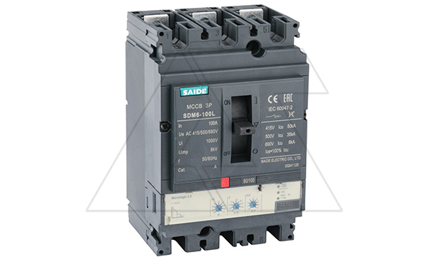 Авт. выключатель SDM6-100L 3P, In=100A, ML2.2, Ir=0.4_1In, Ii=1500A, Isd=1.5_10Ir,  Icu/Ics=50kA/400V