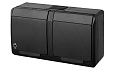 HERMES - Розетка 2x2P+E, 16A/250V, с крышкой, IP44, черный от интернет-магазина amperkin.by