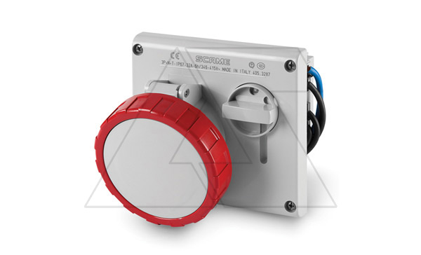 Разъем пром. силовой CEE встраиваемый, гнездо, с блокировкой, 32A, 3P+N+E 6h, 346_415VAC 50/60Hz, уст. 136x125mm, IP66/IP67, серия OMNIA