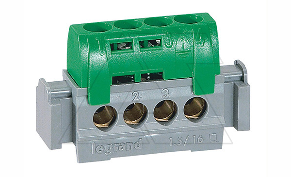 Клеммная колодка "зеленая" 4х1,5-16мм2, L=47мм