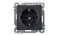 21 - Розетка 2P+E, черный мат от интернет-магазина amperkin.by