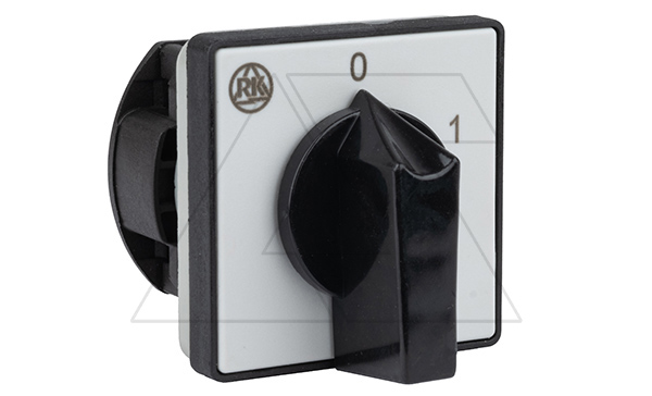 Переключатель PS 16 90 U, 1P, 20A, тип 0-1 (60°), 1NO на 1, 2.5kW(230VAC по АС-23), на дверь, фронт IP40